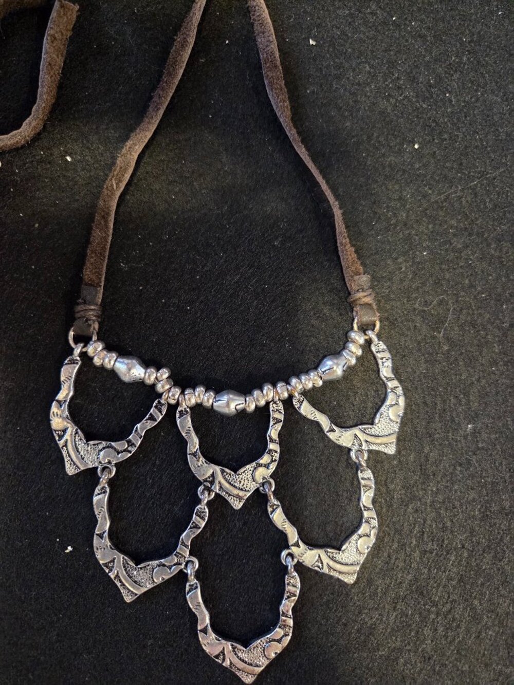 Lucky Brand Statement Necklace with leather Chain